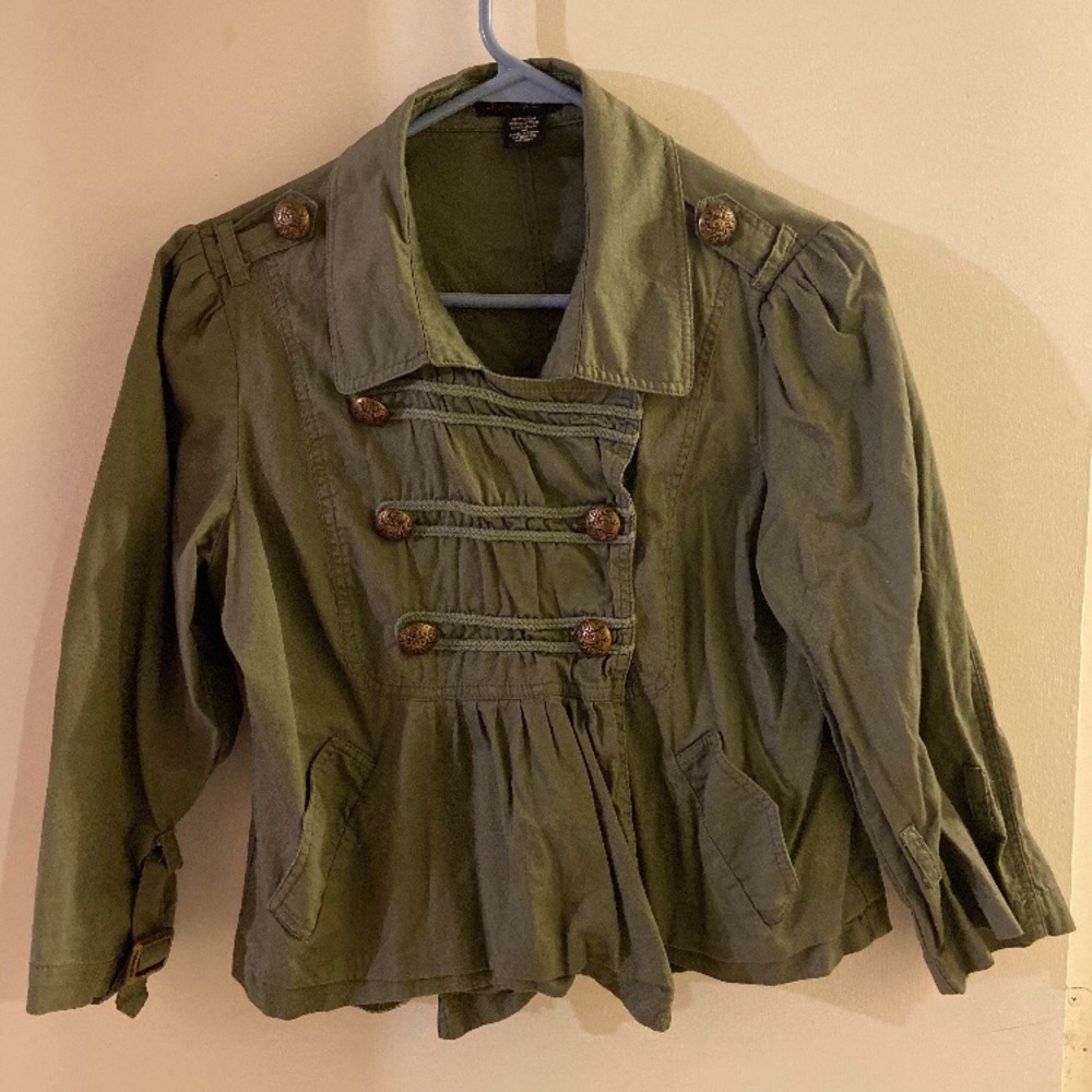 Adorable mock military jacket